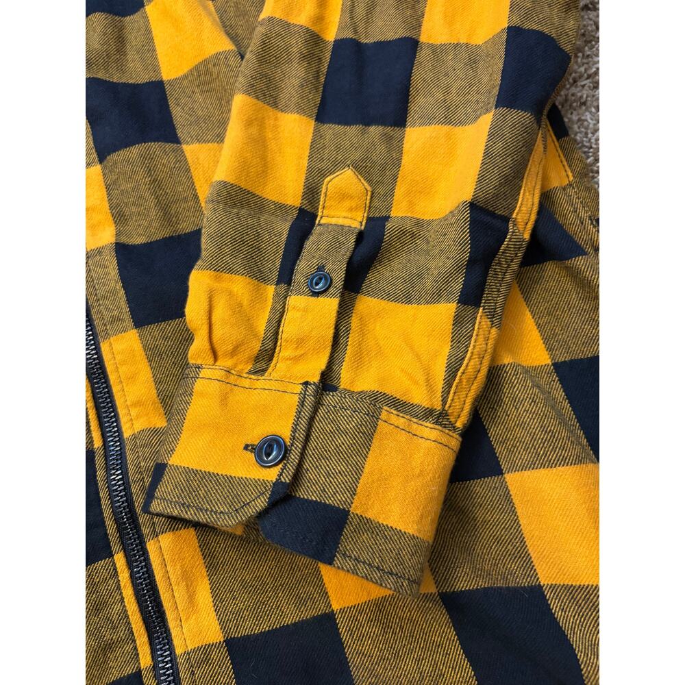 Vans x Independent Trucks Collection Zip Up Plaid Flannel Size XL Black Yellow - Picture 5 of 9